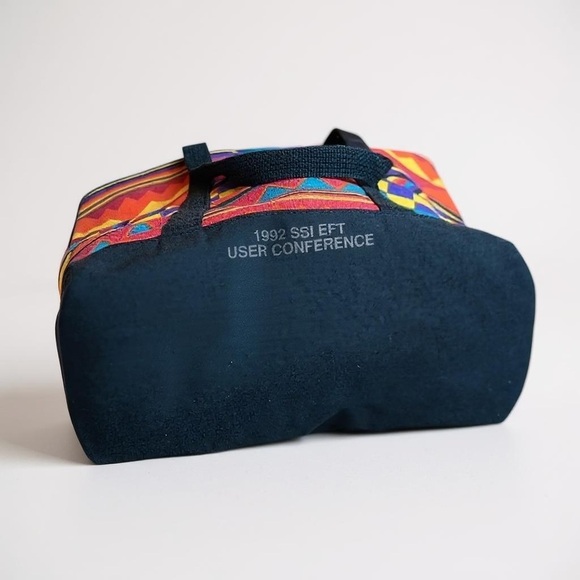 Vintage SSI Southwestern Aztec Pattern Tote Bag NYNEX Logo Woven Carryall - Picture 4 of 10